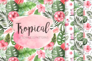 15 Watercolor Tropical Patterns Set Review