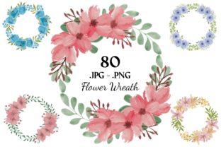 357 Flower and Floral Watercolor Bundle