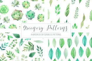 4 Watercolor Greenery Patterns: Fresh Illustrations