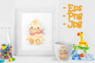 Baby Duck Adorable Watercolor Illustrations