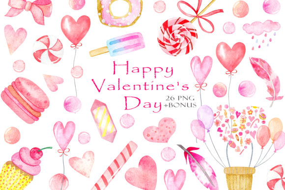 Cute Pink Clipart for Local Brand Illustrations