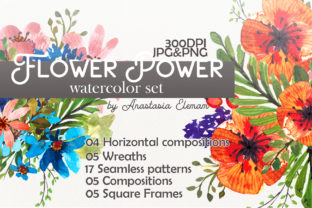 Flower Power Watercolor Pack Set & Illustrations