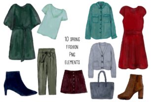 Spring Fashion Watercolour Clip Art Review
