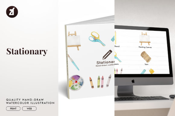 Stationary Watercolor Illustrations for Crafters