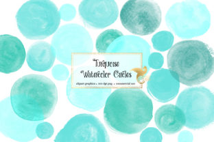 Turquoise Watercolor Circles Illustrations