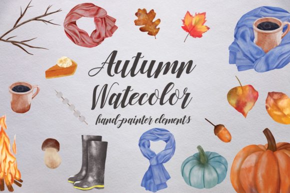 Watercolor Autumn Elements & Illustrations