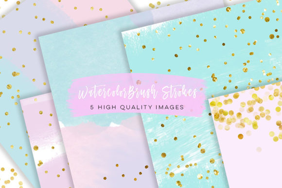 Watercolor Brush Strokes Gold Clipart Review