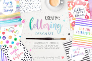 Watercolor Lettering Creative Set & Illustrations