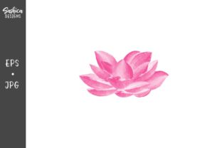 Watercolor Lotus Flower Vector Illustrations