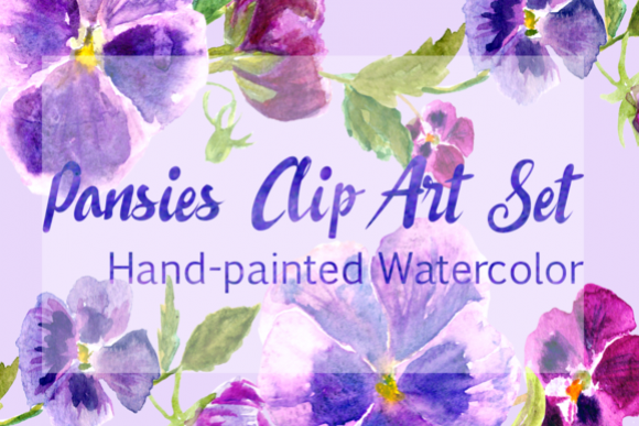 Watercolor Pansies Cip Art Set: Illustrations Review