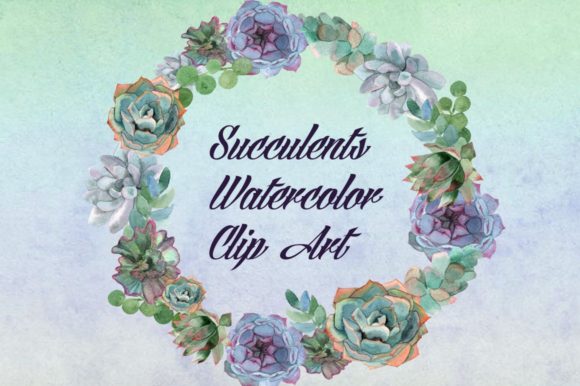 Watercolor Succulents Clip Art & Illustrations