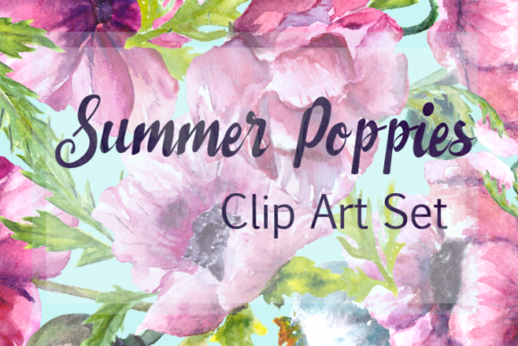 Watercolor Summer Poppies Clip Art Review