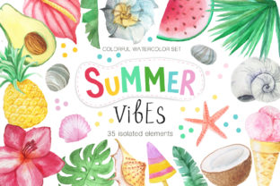 Watercolor Summer Vibes Set Illustrations Review
