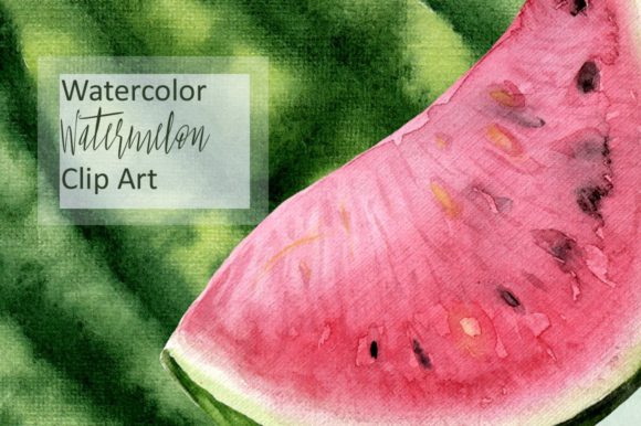 Watercolor Watermelon Clip Art & Illustrations